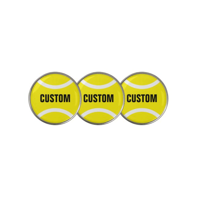 Yellow tennis ball custom golf ball marker coins (3 Up)