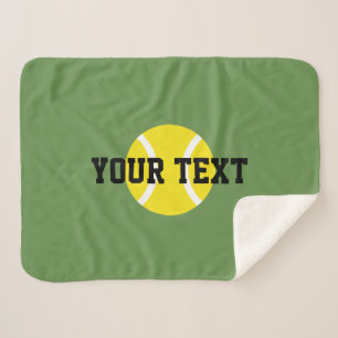 Yellow tennis ball custom sherpa fleece blanket