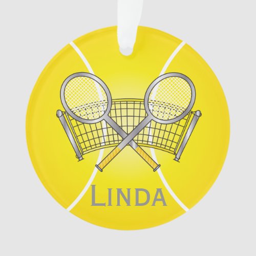 Yellow Tennis Ball  DIY Name Ornament