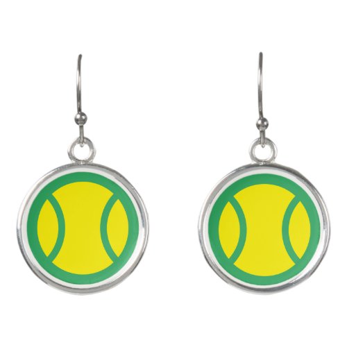Yellow tennis ball earrings