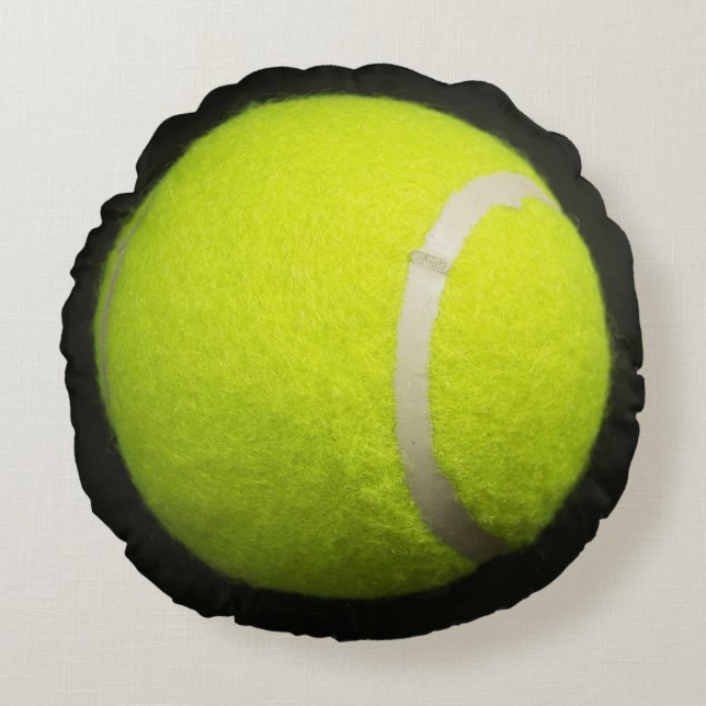 Yellow Tennis ball for Tennis Player Gift Round Pillow (Front)