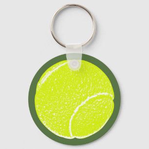 yellow tennis ball keychain