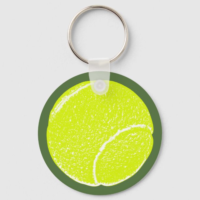 yellow tennis ball keychain (Front)