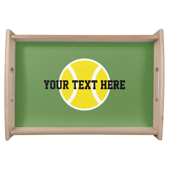 Yellow tennis ball logo custom Birthday party Serving Tray (Front)