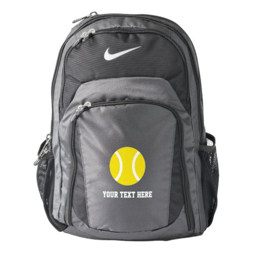 Yellow tennis ball logo Nike school backpack