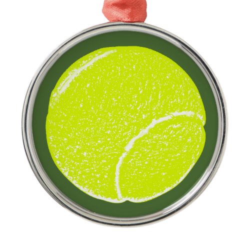 yellow tennis ball metal ornament