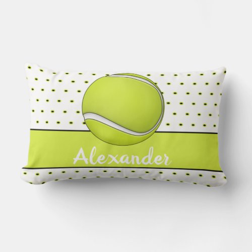 Yellow Tennis Ball monogram name  Lumbar Pillow