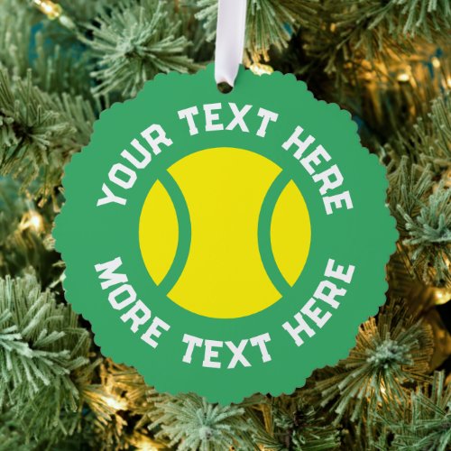 Yellow tennis ball Paper Christmas photo ornament