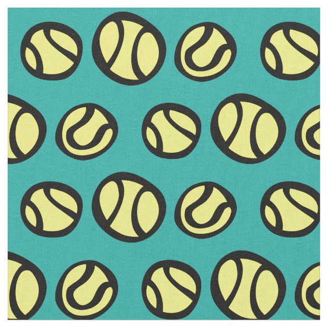 Yellow tennis ball pattern diy textile fabric (Close Up)
