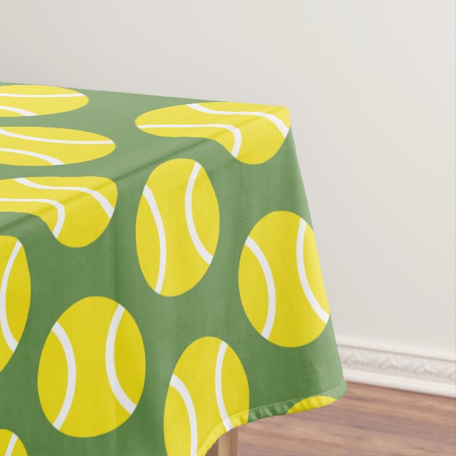 Yellow tennis ball pattern kid's Birthday party Tablecloth (In Situ)
