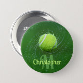 Yellow Tennis Ball Personalized Button (Front & Back)