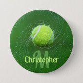 Yellow Tennis Ball Personalized Button (Front)