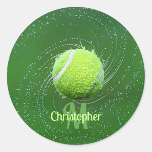 Yellow Tennis Ball Personalized Classic Round Sticker