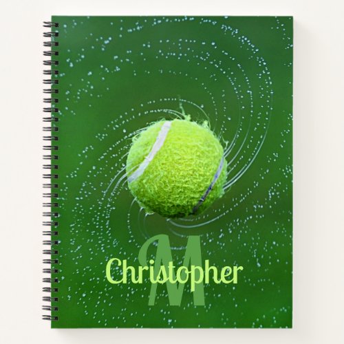 Yellow Tennis Ball Personalized Notebook