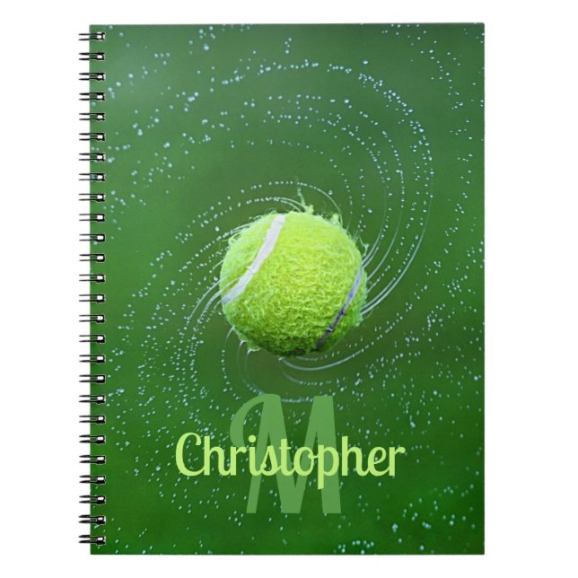 Yellow Tennis Ball Personalized Notebook (Front)