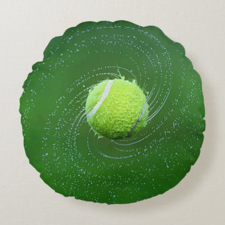 Yellow Tennis Ball Personalized Round Pillow