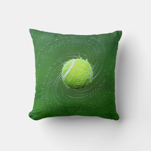Yellow Tennis Ball Personalized Throw Pillow