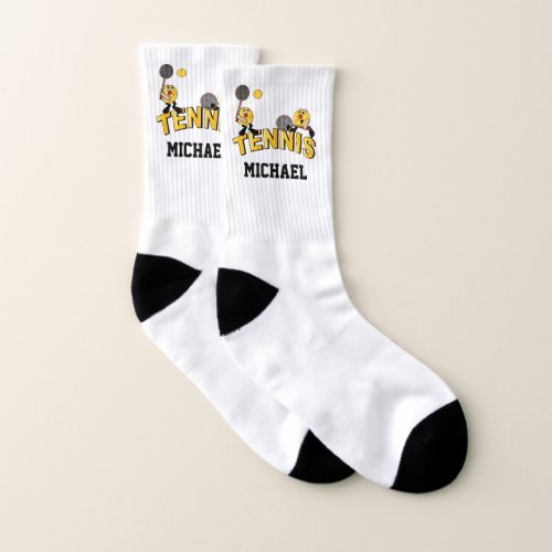 Yellow Tennis Ball Player Socks