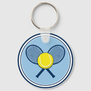 Yellow Tennis Ball Racket Keychain