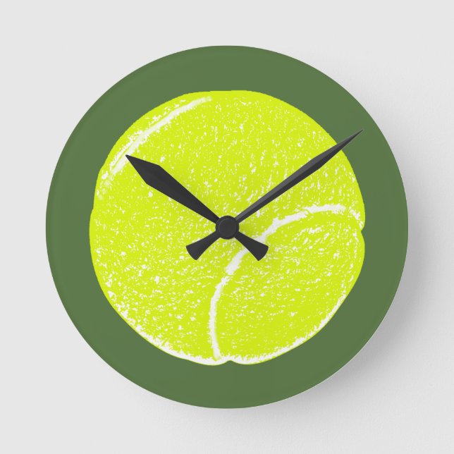 yellow tennis ball round clock (Front)