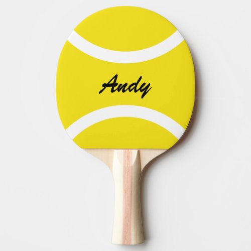Yellow tennis ball tabletennis ping pong paddles