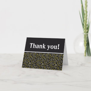 Yellow Tennis Rackets & Balls Pattern Appreciation Letterpress Thank You Card