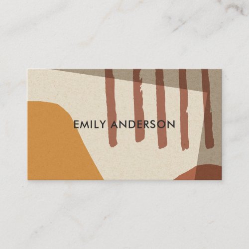 YELLOW TERRACOTTA MODERN RUSTIC ABSTRACT ARTISTIC BUSINESS CARD