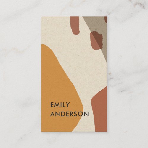 YELLOW TERRACOTTA MODERN RUSTIC ABSTRACT ARTISTIC BUSINESS CARD