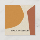 YELLOW TERRACOTTA MODERN RUSTIC ABSTRACT ARTISTIC SQUARE BUSINESS CARD (Front)