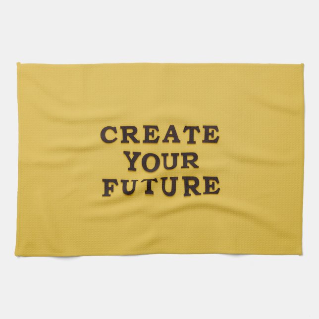 Yellow Text Kitchen Towel (Horizontal)