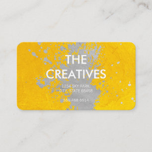 Yellow Texture Brushed Expressive Artistic Business Card