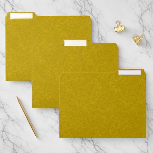 Yellow textured surface with  swirling pattern file folder (Set)