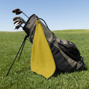Yellow textured surface with  swirling pattern golf towel