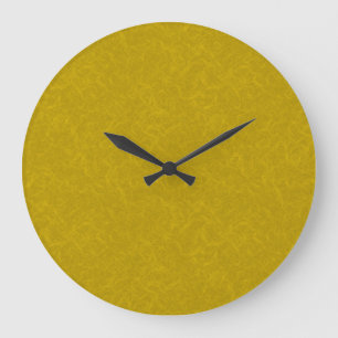 Yellow textured surface with swirling pattern large clock