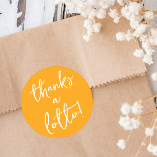 Yellow Thanks a Lotto Sticker Lottery Ticket Favor