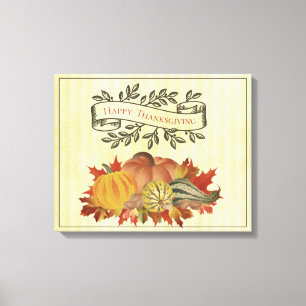 Yellow Thanksgiving Pumpkins and Squash Canvas Print