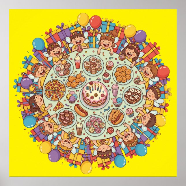 Yellow Themed Fairy Costume Party For Children Poster (Front)