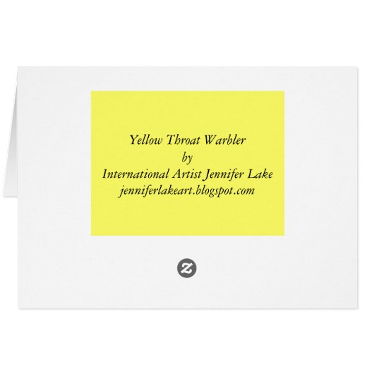 Yellow Throat Warbler ~ Spring (Back Horizontal)