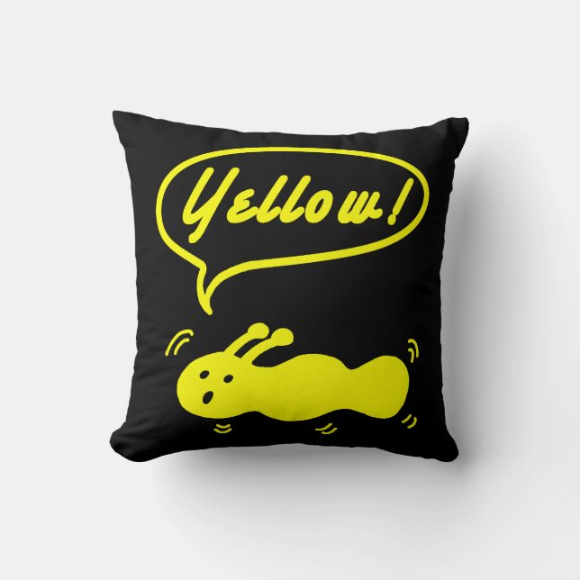 Yellow! Throw Pillow (Front)