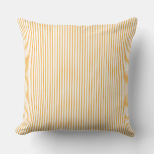 Yellow Ticking Stripe Throw Pillow