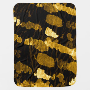 Yellow tie-dye splash, watercolor pattern. baby blanket
