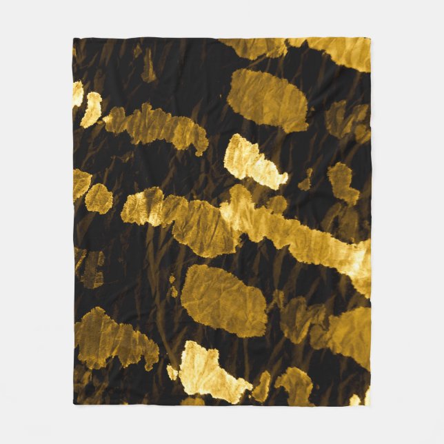 Yellow tie-dye splash, watercolor pattern. fleece blanket (Front)