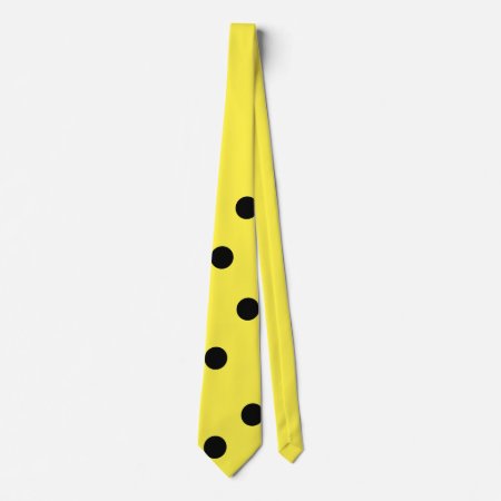 Yellow Tie With Black Dots - Man With Hat Costume