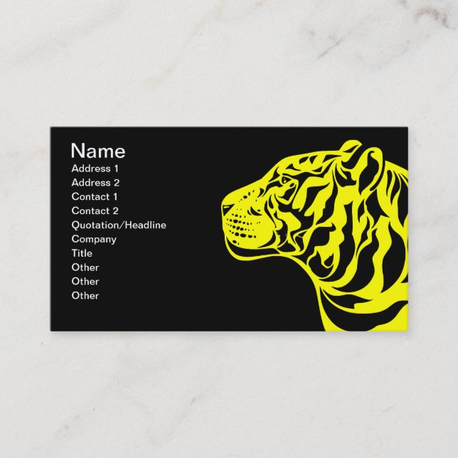 Yellow Tiger Business Card (Front)