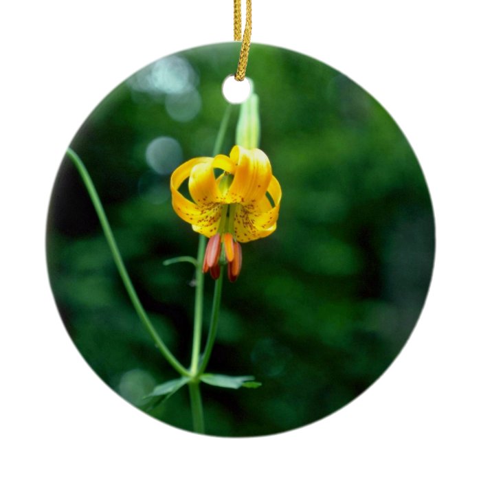 Yellow Tiger Lily flowers Christmas Ornament