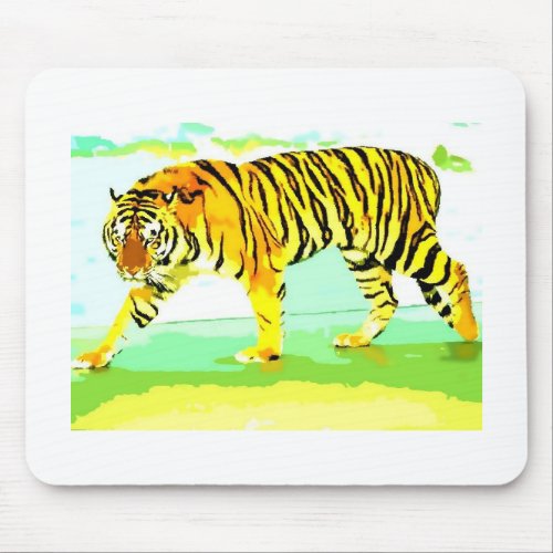 Yellow Tiger Mouse Pad