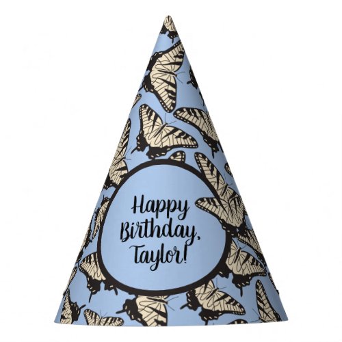 Yellow Tiger Swallowtail Butterfly Birthday Party Hat