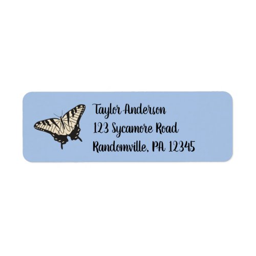 Yellow Tiger Swallowtail Butterfly Return Address Label