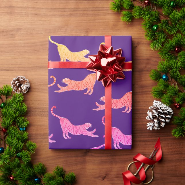 Yellow Tigers  Wrapping Paper (Holiday Gift)