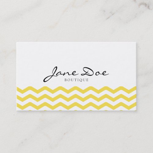 Yellow Tight Chevron Pattern Business Cards